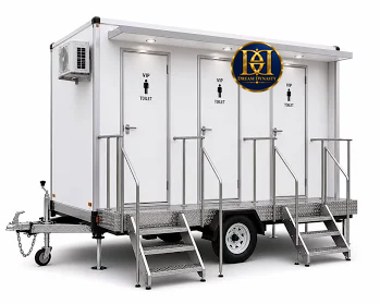 Mobile toilet trailer with Dream Dynasty branding
